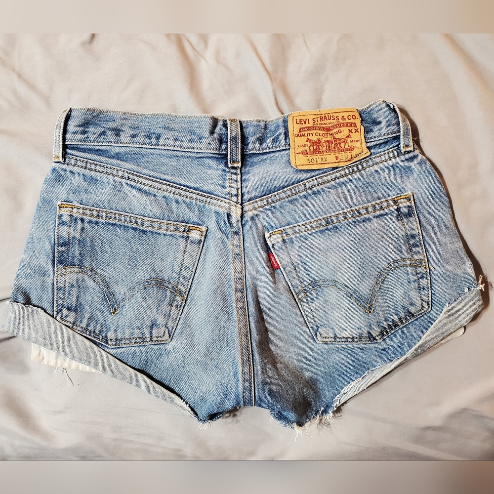 Petros Vintage Levi's distressed 501xx cut off denim